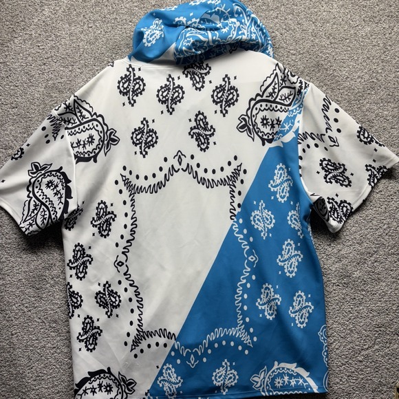 Sacred Crown Sweater Mens 5X(54in Meas) Short Sleeve Hoodie Paisley King Hip Pop - Picture 7 of 8